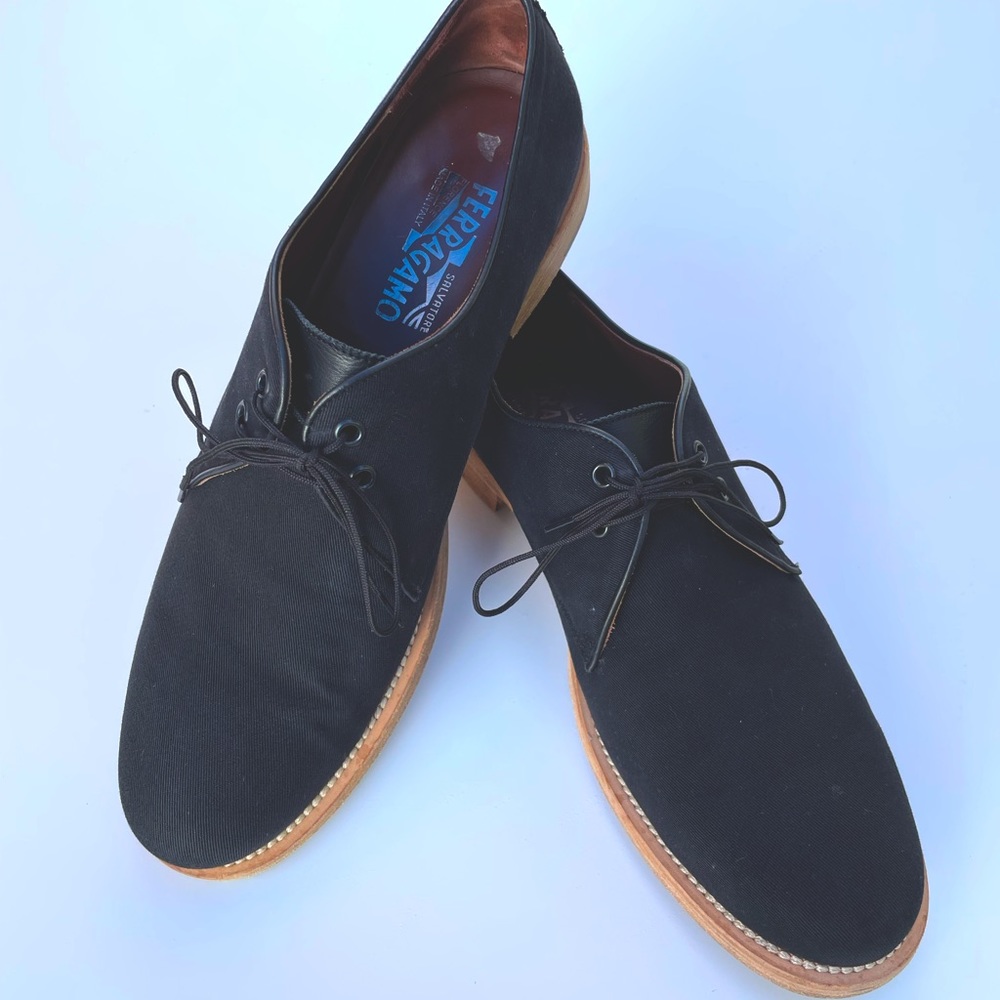 Salvatore Ferragamo Men’s Fabric/Leather Derby